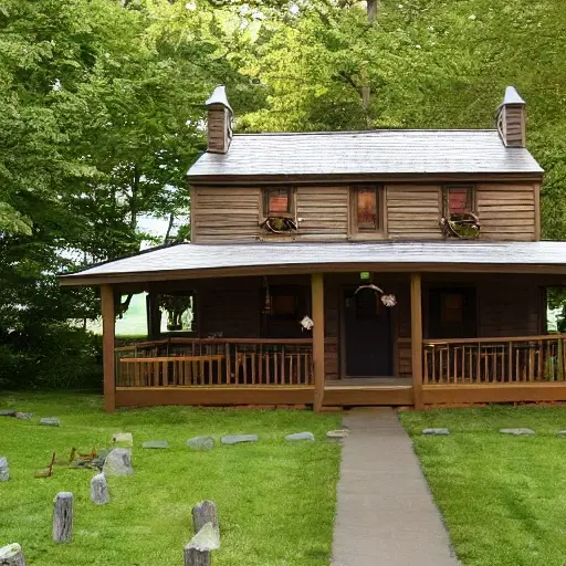 A scenic historical park in a small town, featuring reconstructed wooden buildings and open-air interactive exhibits that showcase local heritage, with visitors of various ages exploring hands‑on displays, walking paths lined with trees, and gentle lighting at dusk, all rendered in a low‑detail, low‑quality aesthetic